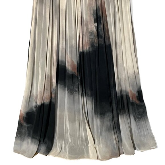 New Zara Abstract Watercolor Chiffon Sleeveless Pleated Party Maxi Dress - Picture 13 of 15